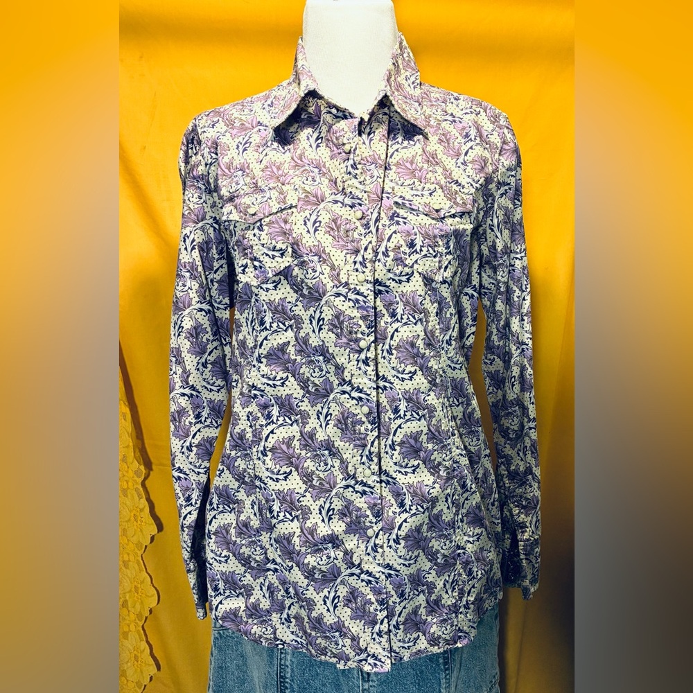Purple floral pearl snap Ariat